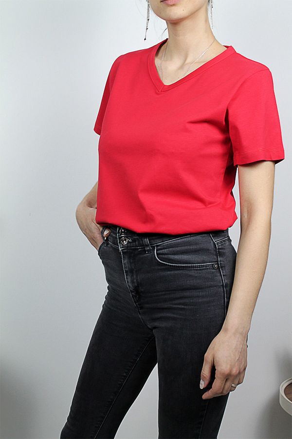 Damla-Tricou tricotat cu decolteu în V 100% bumbac 1