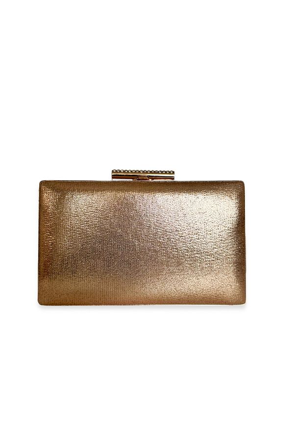 Bicanta Rose Gold Color Stone Case Evening Dress Bag Evening Bag Wedding Engagement Bag Clutch Bag Trendyol