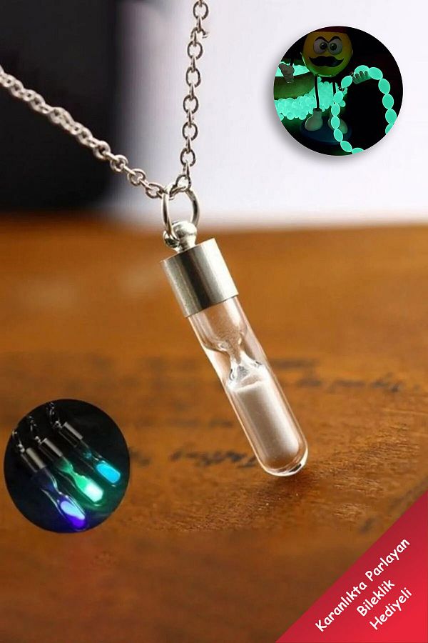THE Gifts Glowing in the Dark Hourglass Neon Necklace WITH