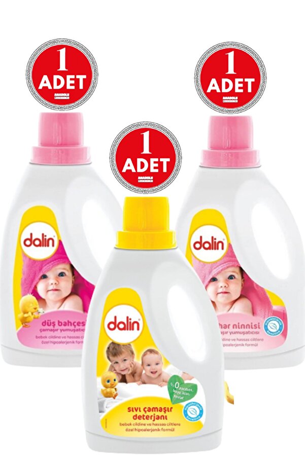 Dalin Sıvı Çamaşır Yumuşatıcısı 1500ml Bahar Ninnisi+düş Bahçesi 1500m+sıvı Çamaşır Deterjanı 1500ml