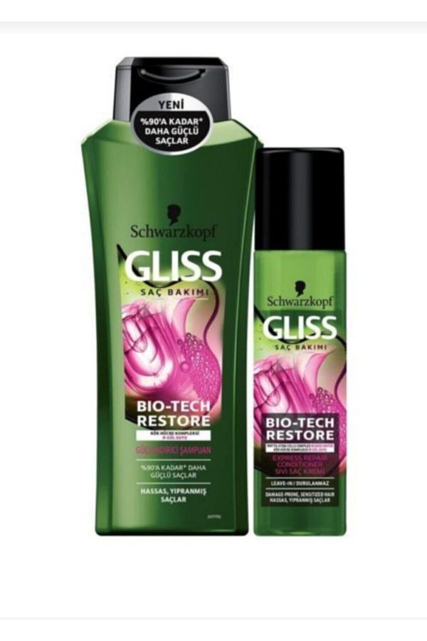 Gliss-Bio-Tech 360 ml Strengthening Shampoo and 200 ml Liquid Conditioner Set 1