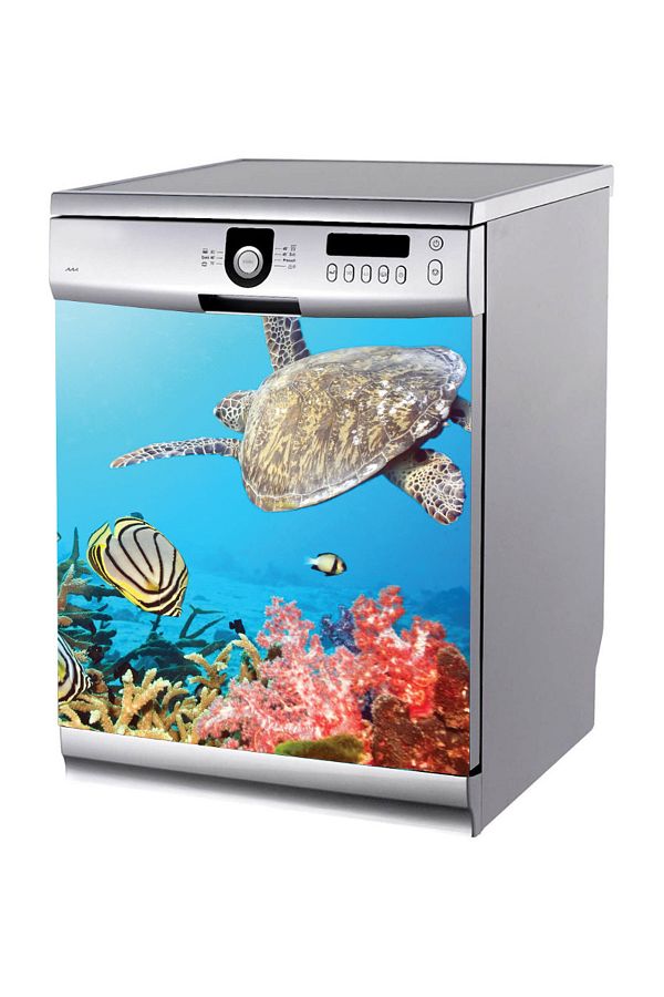 Tilki Dünyası-Undersea Landscape Dishwasher Sticker BLSK0010 1