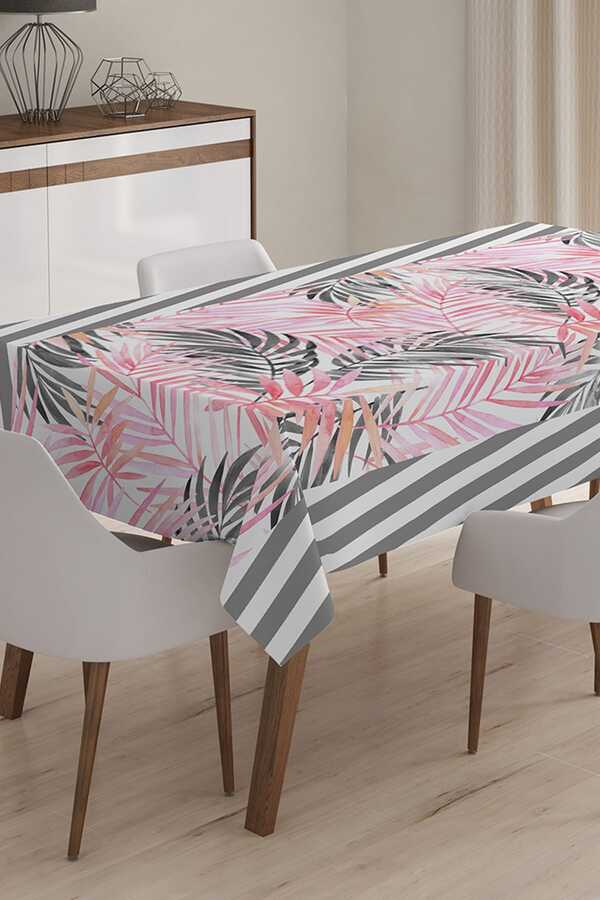 Realhomes-Leaf Themed Digital Printed 3D Tablecloth - 140 x 220 cm 1