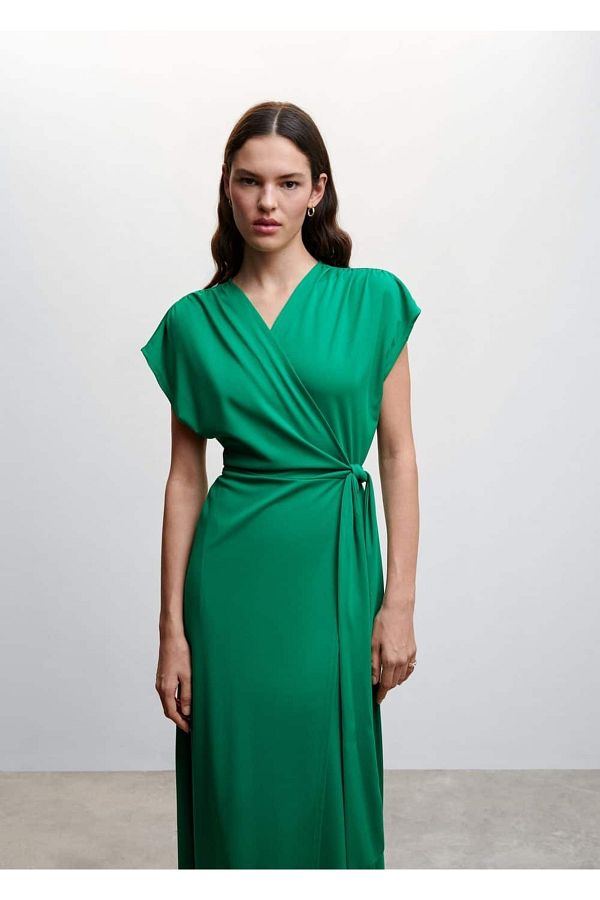 Bow wrap dress mango clearance