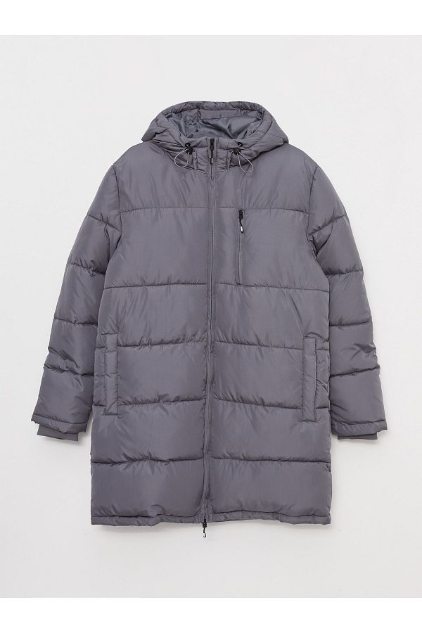 LC Waikiki-Lange Pufferjacke für Herren mit Kapuze und bequemer Passform 1