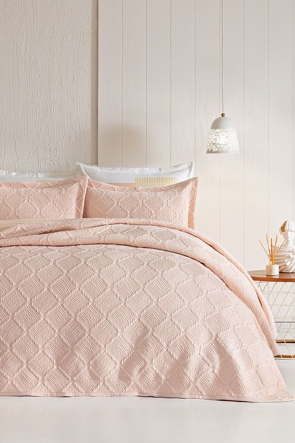 Puffy-Julian Double Bedspread Set - Blush 1