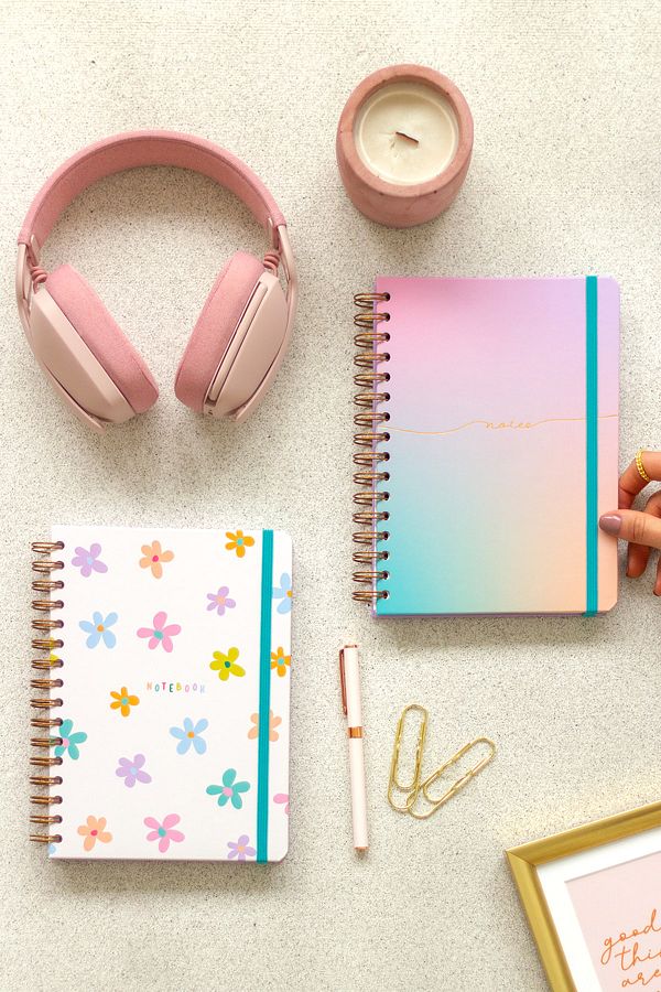 Matt Notebook-A5 15x21 Cm Spiral Elasticated 2-Piece Undated Notebook Set 1 Squared 1 Lined 1