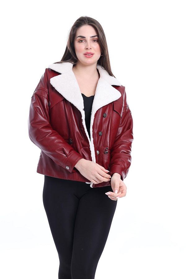 Leather jacket with red inside sales
