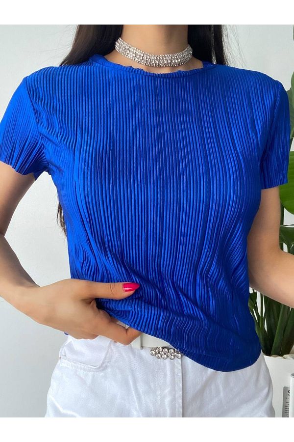 Corduroy blouse blauw top