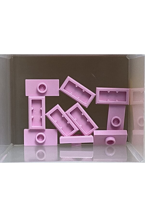 LEGO Moc Aksesuar Plate Modified 1 X 2 Jumper Pembe Düz Fayans Tuğla 6 Adet Gönderilecek