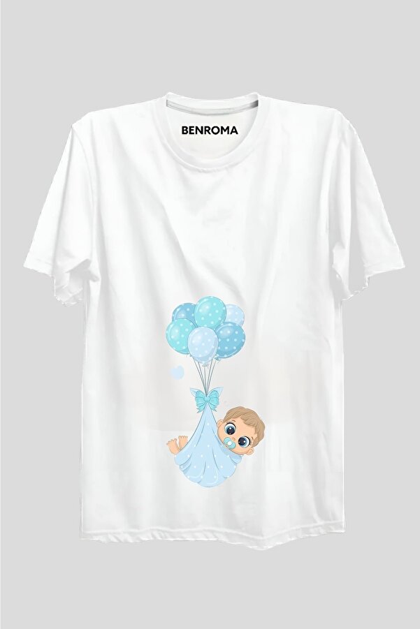 BENROMA Baskılı Salaş Kalıp Hamile Tişört