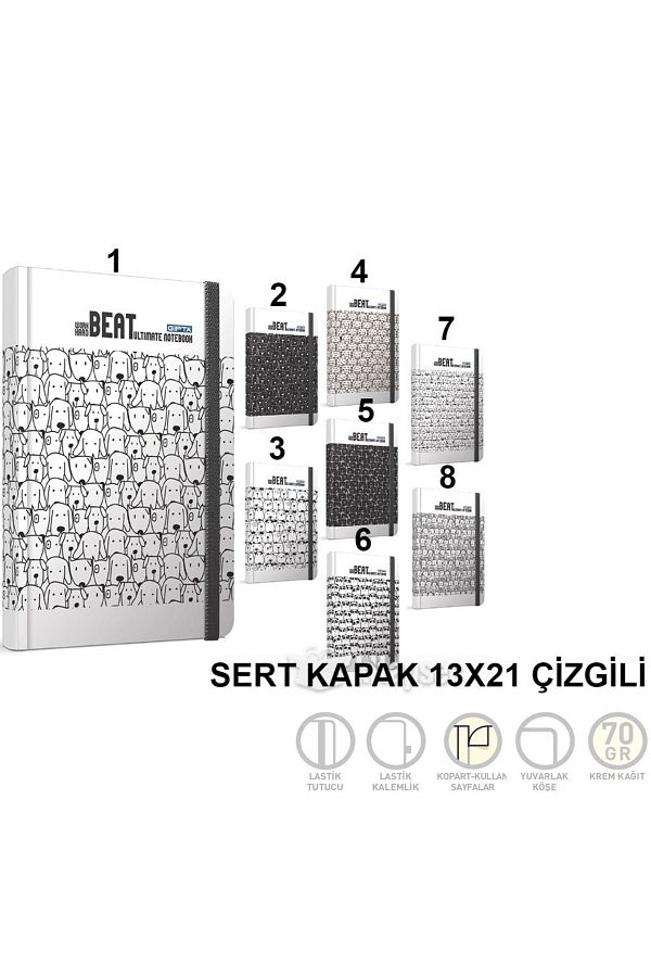 Gıpta-Beat Thread Stitching Hard Cover 120 Sheets Lined Notebook 13x 21 1