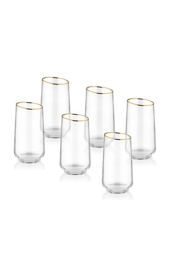 The Mia-Gold Gina Water Glass Long Set of 6 1