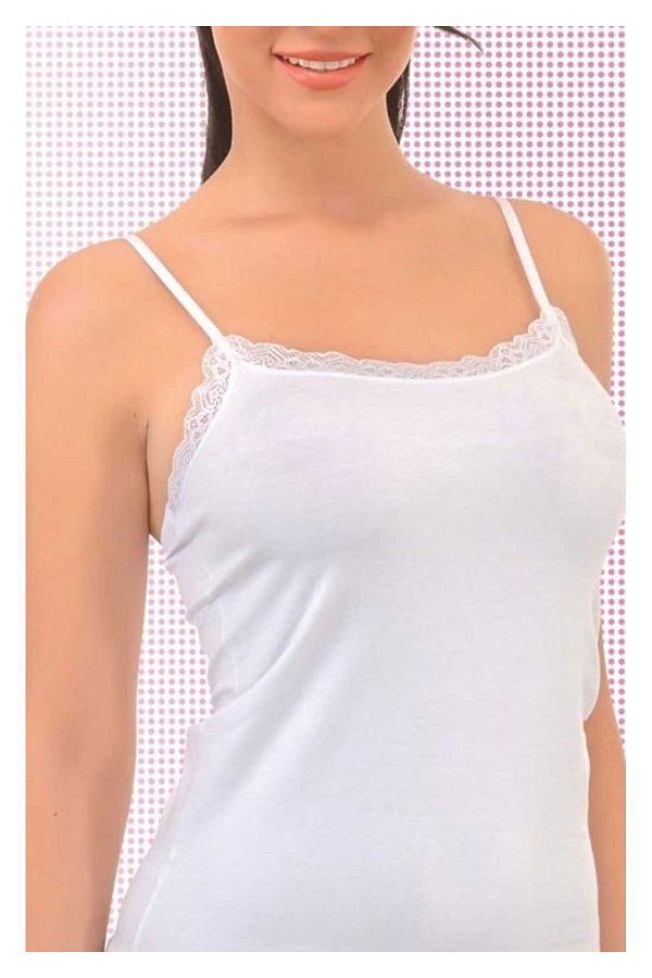 İmer Çamaşır-Women's White Lace Modal Single Jersey Athlete 1