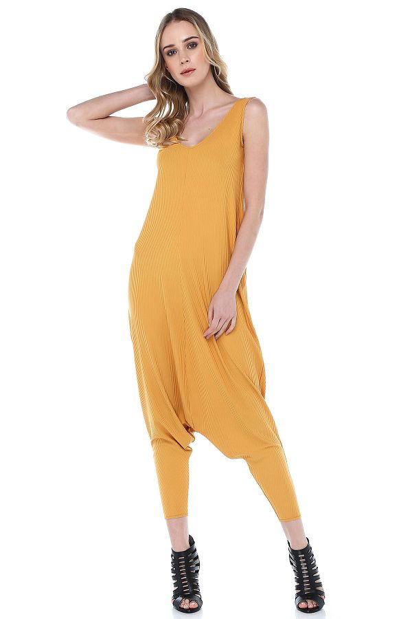 Quincey-Women's Mustard Jumpsuit DPM4010 1