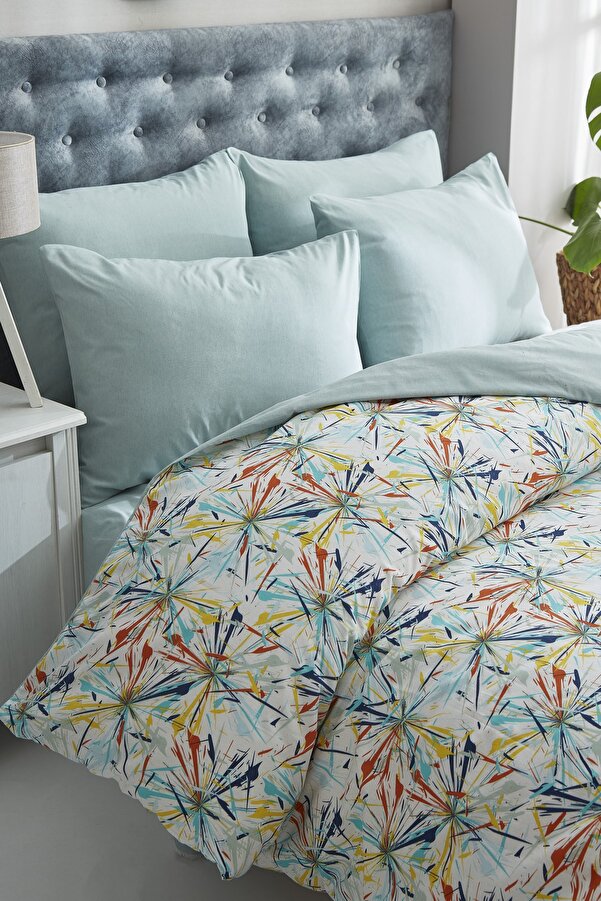 Ricco Lifes Nevresim Takımı Hawai Mint Tek Kişilik (ÇARŞAFSIZ)