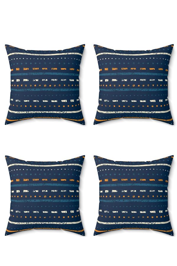 FUS BLUE-Scandinavian Patterned 4-Piece Throw Pillow Case 1