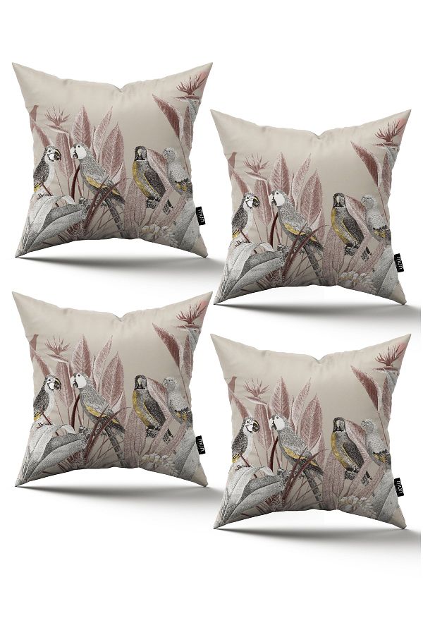MUN HOME-Double Sided Digital Printed 4-Piece Throw Pillow Cover Set with Hidden Zipper 1