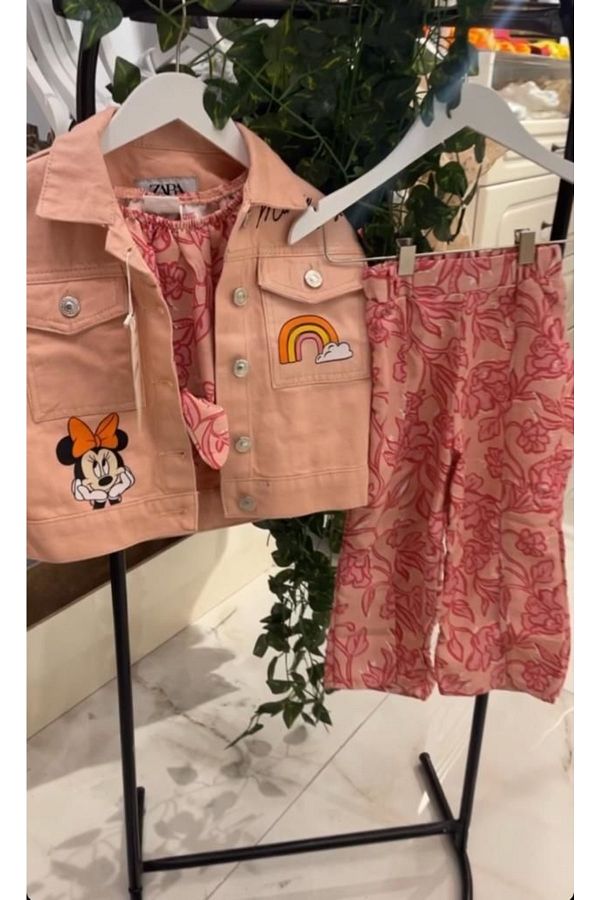 Zuzu New Season Salmon Color Minnie Denim Jacket Trendyol