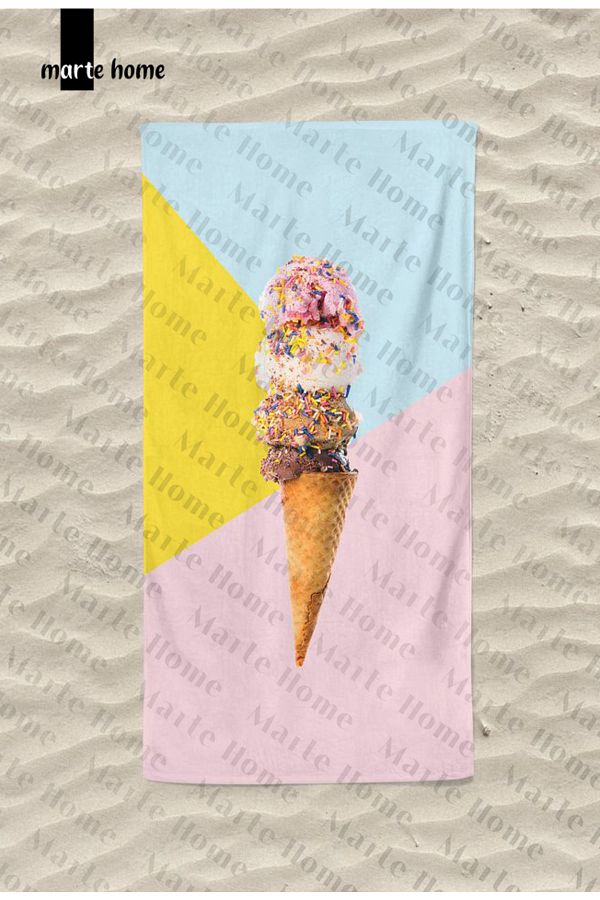 Marte Home Ice Cream Printed Beach Towel Trendyol