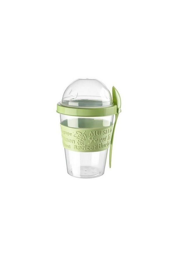 Titiz-Take'n Go Yogurt Container with Lid and Chamber and Spoon 600 Ml 1
