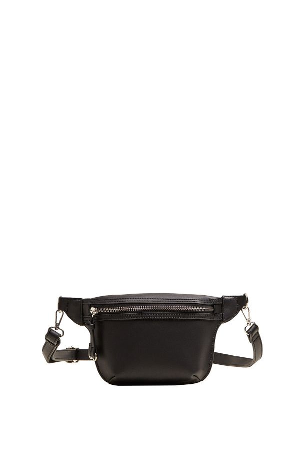 MANGO Women s Black Zipper Detailed Belted Waist Bag 43980835 Trendyol