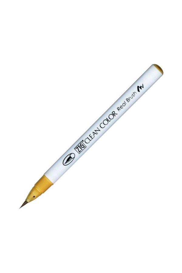 Zig-Clean Color Real Brush Rb-6000At 067 Mustard Brush Tip Pen 1