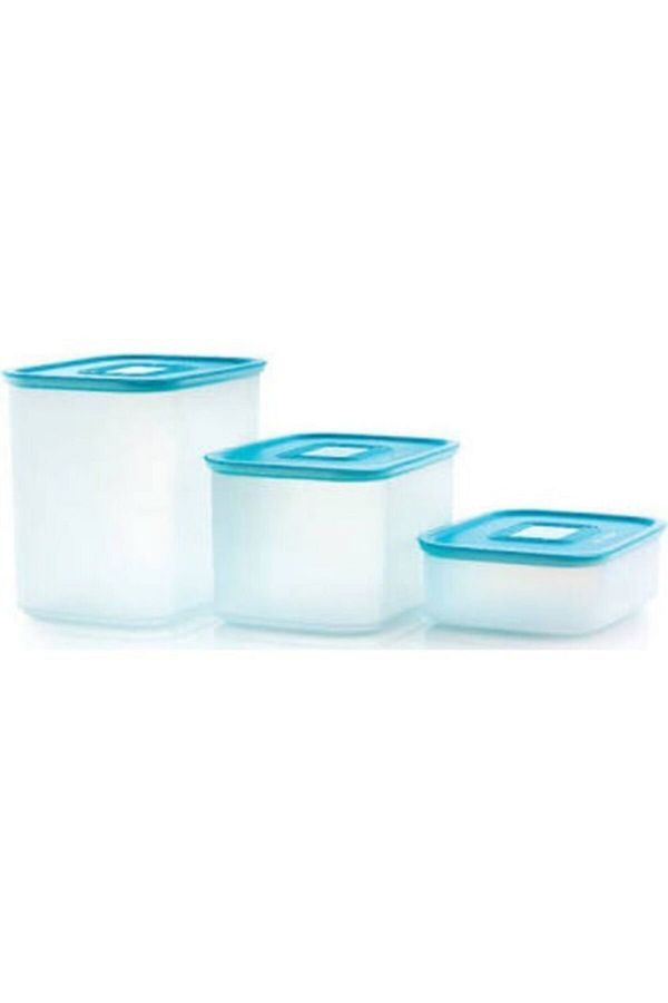 Tupperware-Water Set of 3 Turquoise Tight Lid Storage Container Hsgl 1