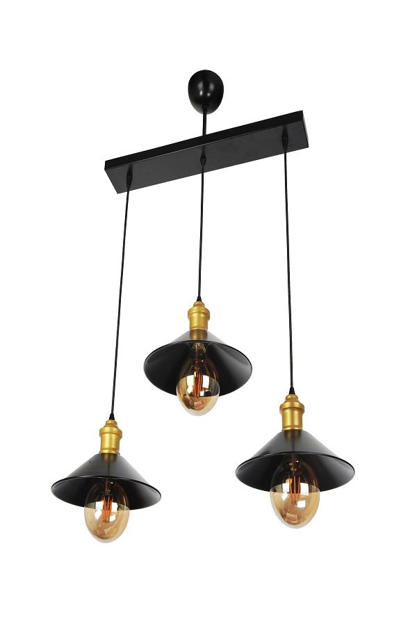 VENON-Modernika 3-Piece Pendant Lamp Case Black Yellow Patina 1