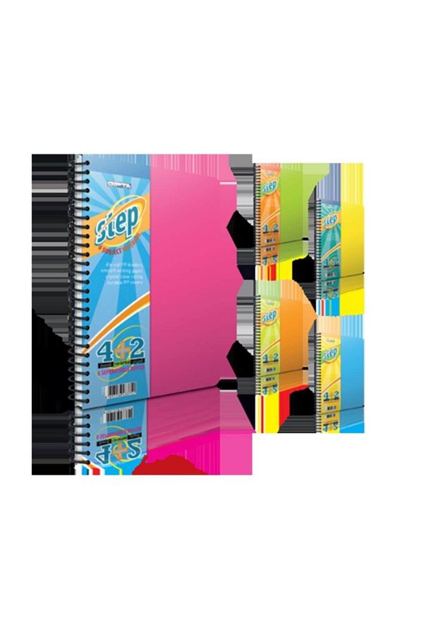 Gıpta-خطوة (17X24) 150 Ypبلاسدفتر ملاحظات مع 6 فواصل (1272) 4 فواصل مربعة + 2 قسم مبطن 1