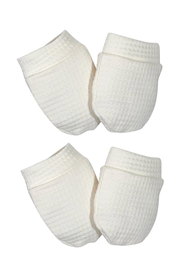 tinylamb Beetle Organik Pamuk Bebek Yenidoğan 2 Çift Eldiven Takımı-krem