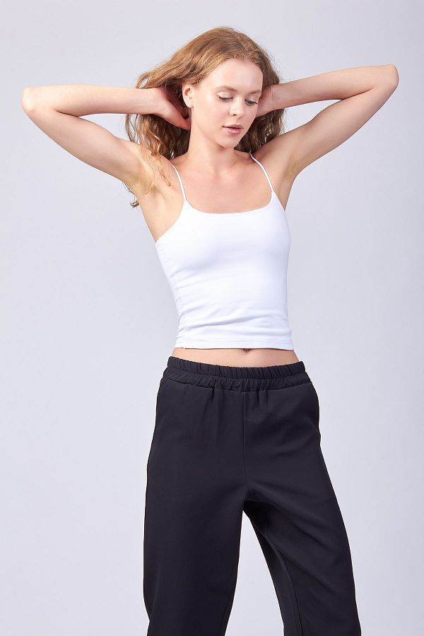 Elia Moda Women's White Thin String Strap Blouse- Trendyol
