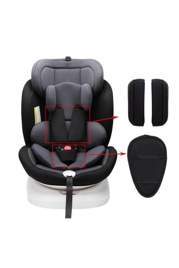 RevuBaby Oto Koltuğu Kemeri Yumuşatıcı Bebek Arabası Kemer Pedi 3lü Kemer Seti