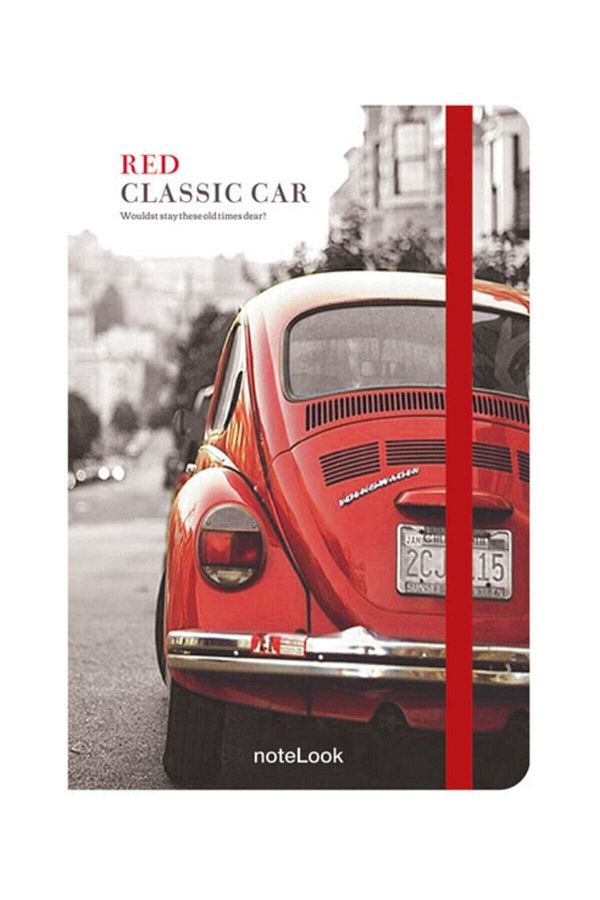 Scrikss-Notebook Notelook Red Classic Car A6 fără linii 1
