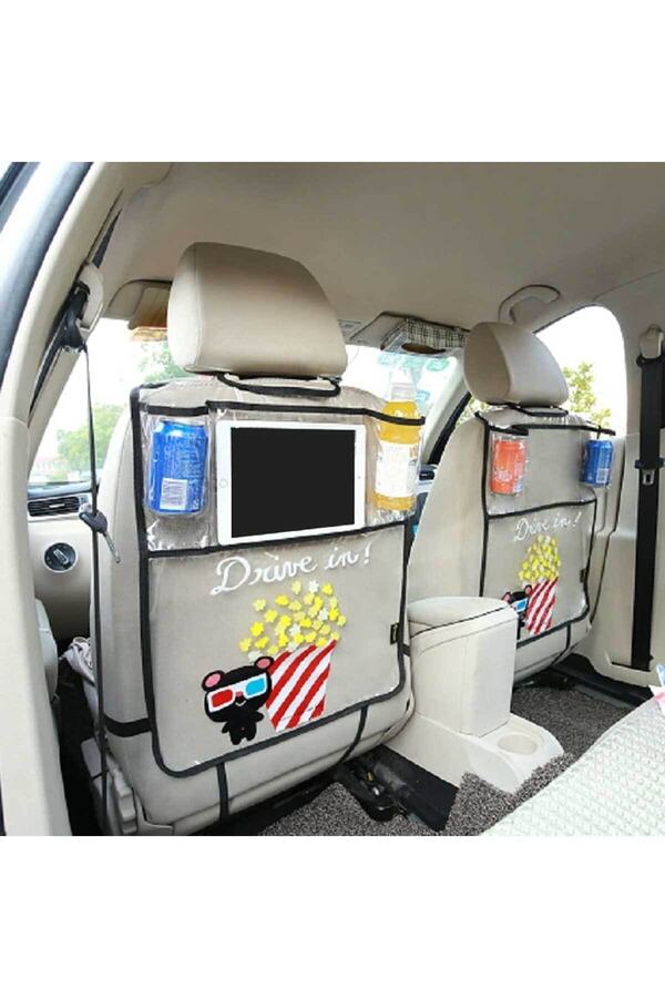 RevuBaby Şeffaf Cepli Araba Koltuk Organizer Araç Koltuk Arkası Koruyucu Tablet Tutucu Oto Düzenleyici 2adet