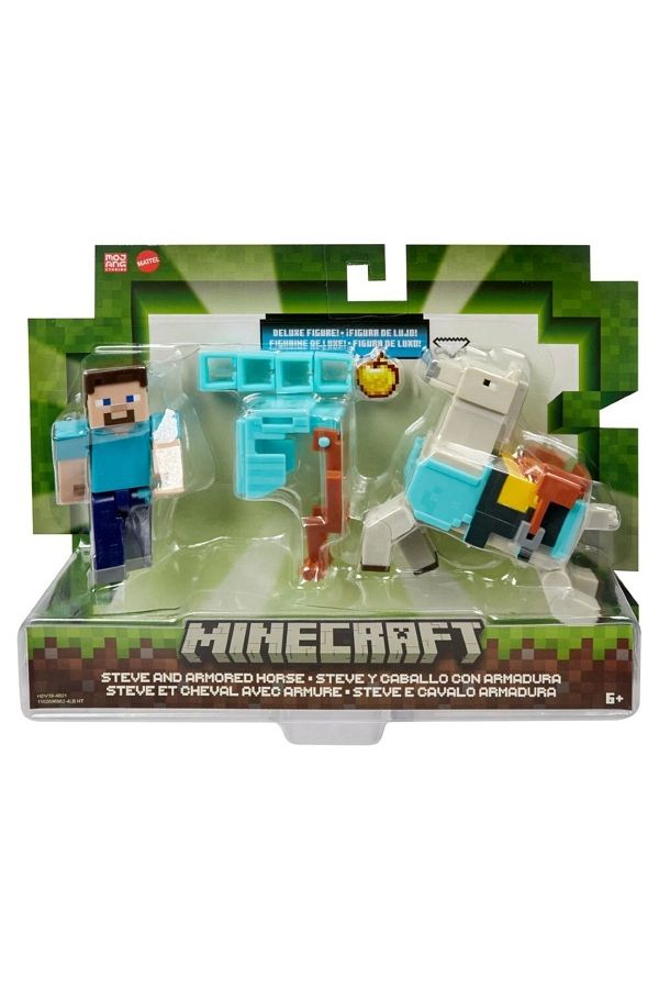 MINECRAFT-Figures Two Pack Steve And The Armored Horse 1