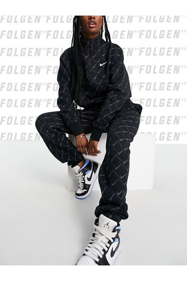 Nike Oversized Joggers In Swoosh Print Women s Sweatpants Trendyol