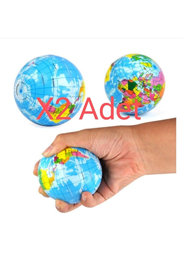 LRS STORE 2 Adet Stres Topu Dünya Küre Şeklinde El Kası Güçlendirici Squshi