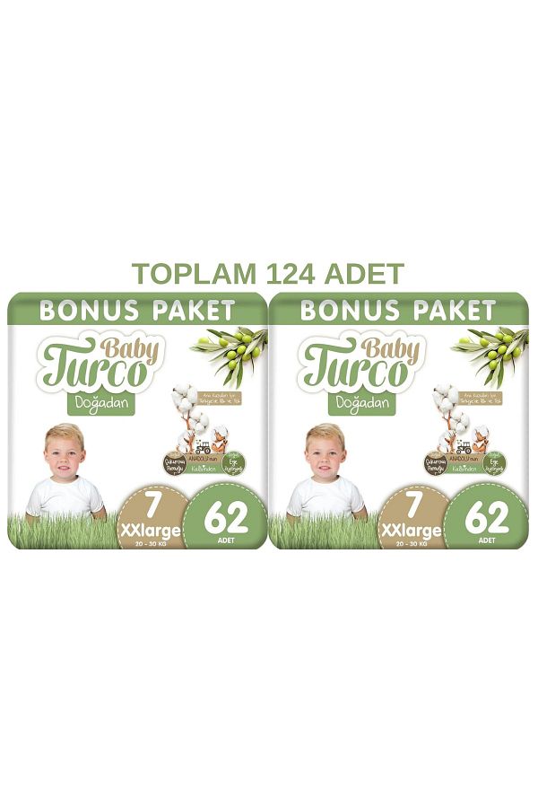 Baby Turco-Doğadan Size 7 62x2 Total 124 Pieces 1