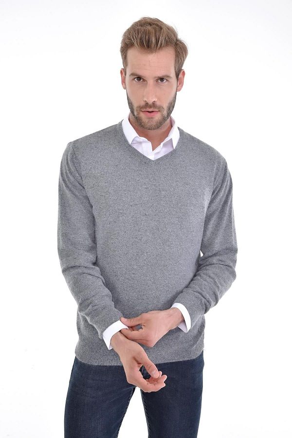 Grey angora sweater deals