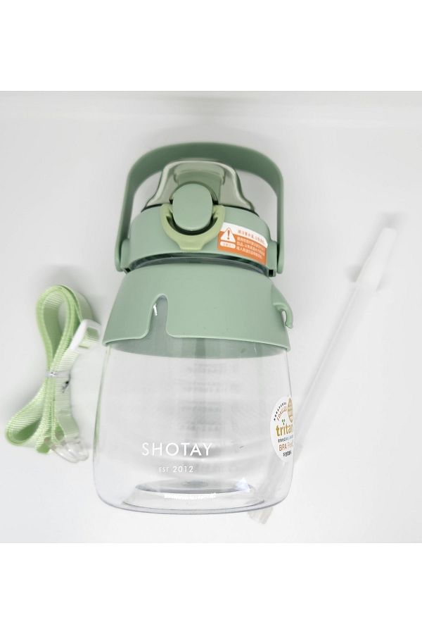 Shotay-St-6642 Green Hippo Tritan 1050ml Tritan Handle Flask 1