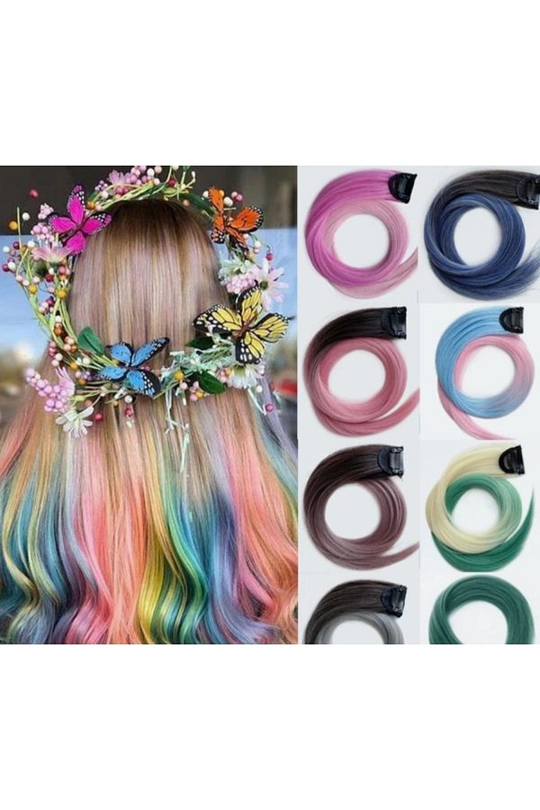 EFLAMEL DESING-Lilac and Pink Hair Glitter Hair Tinsel - Snap Hairpiece Accessory 1