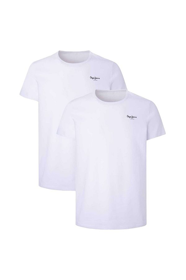 Pepe Jeans-Herren T-Shirt, 2er Pack - Oberteil, Baumwolle, Logo, Rundhals, einfarbig 1