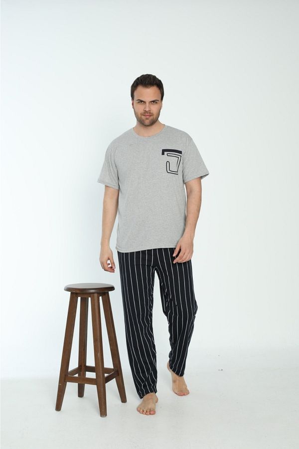 Ayans Pijama-طقم بيجامة رجالي قطن صيفي ممشط (جيرسيه واحد). 1
