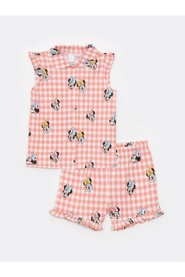LC Waikiki-Pyjama-Set für Baby-Mädchen mit Kragen mit Minnie- und Mickey-Mouse-Aufdruck 1