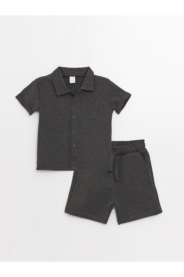 LC Waikiki-Kurzarm Basic Baby Jungen Shirt und Shorts 2er Set 1