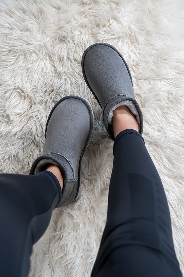 Bartrobel Women Girls Gray Ultra Mini Ugg Model Suede Boots with
