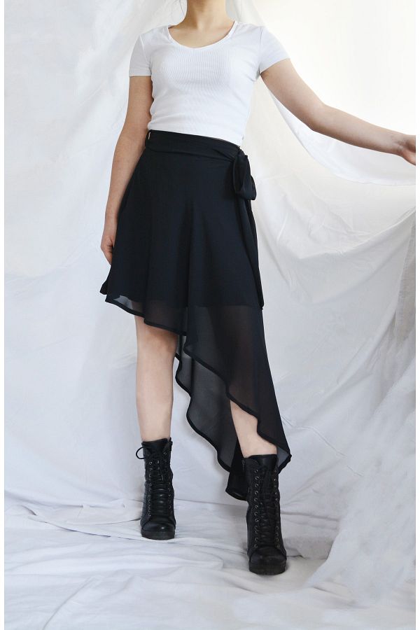Asymmetrical chiffon skirt on sale