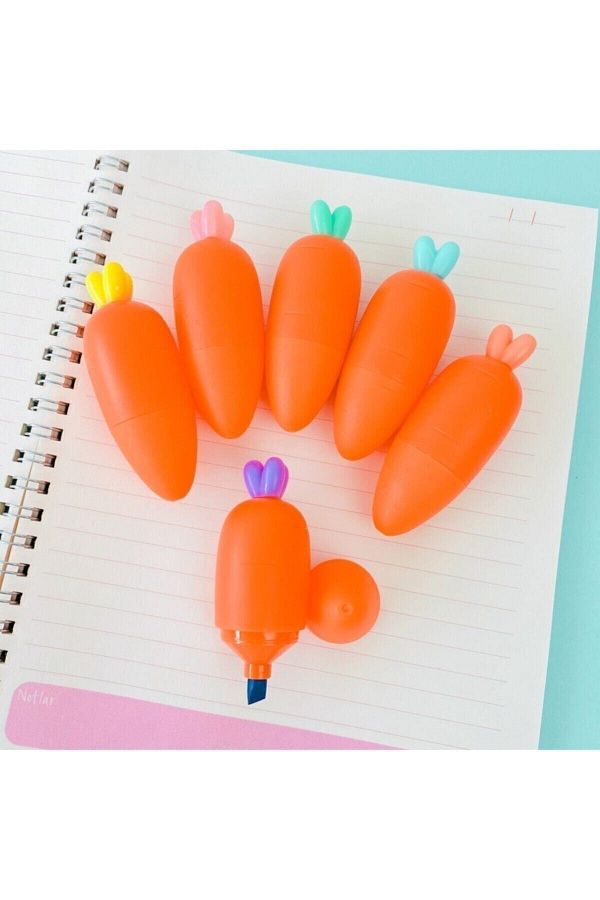 Tiktak sepette-Carrot Highlighter Set of 6 1