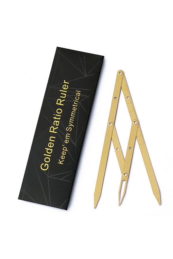 Golden-Prime Gold Ratio Ruler Metal Gold For Microblading And Permanent Makeup 1